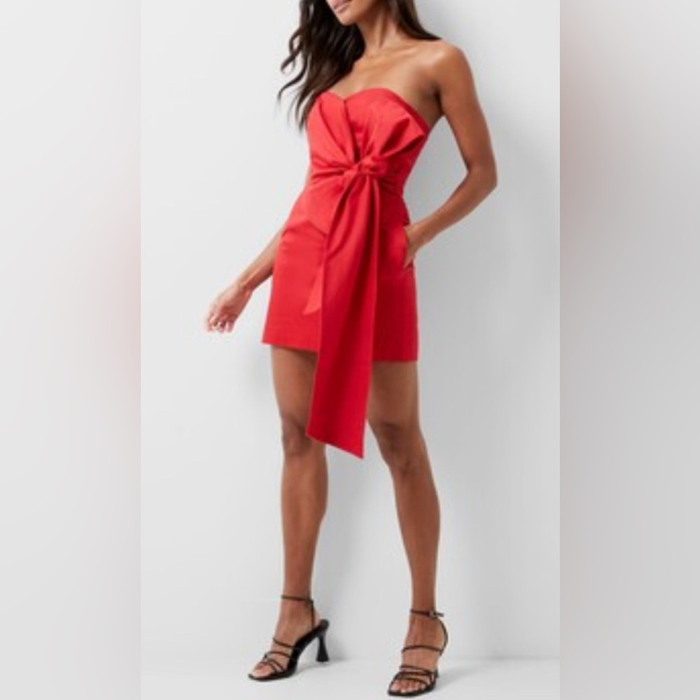 NWT French Connection Strapless Tie Mini Dress - Picture 2 of 3